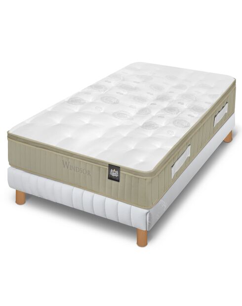 Ensemble matelas et sommier Windsor gris/blanc - 80x200 cm