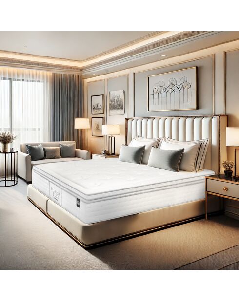 Ensemble matelas et sommier Marquis gris/blanc - 160x200 cm