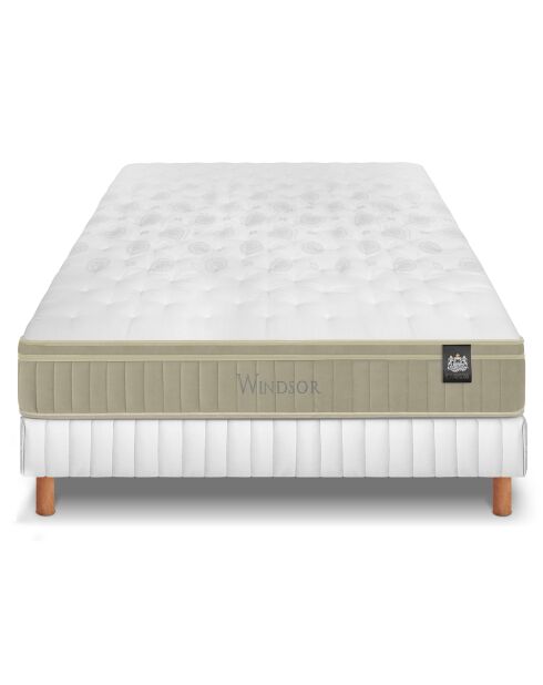 Ensemble matelas et sommier Windsor gris/blanc - 160x200 cm