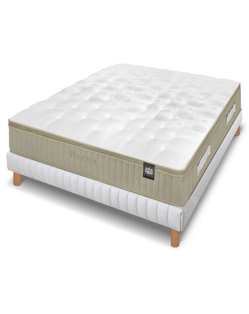 Ensemble matelas et sommier Windsor gris/blanc - 160x200 cm