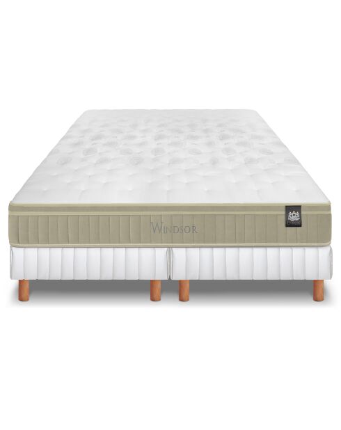 Ensemble matelas et 2 sommiers Windsor gris/blanc - 2x80x200 cm