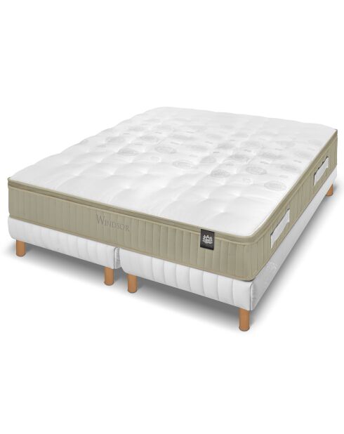 Ensemble matelas et 2 sommiers Windsor gris/blanc - 2x100x200 cm