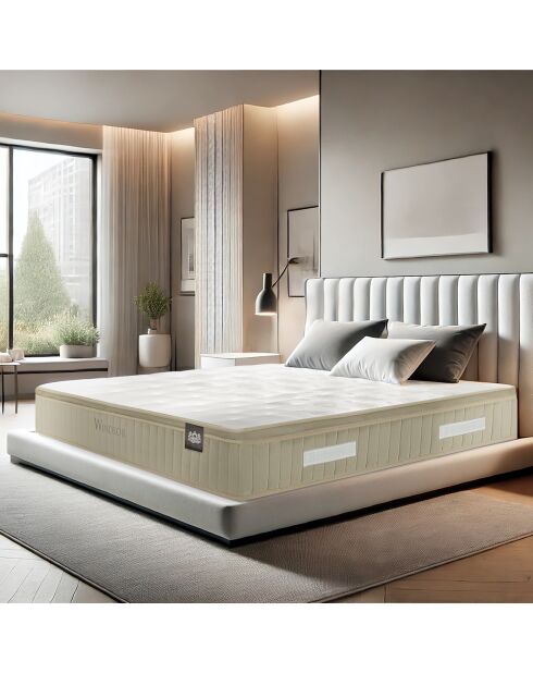 Ensemble matelas et 2 sommiers Windsor gris/blanc - 2x80x200 cm