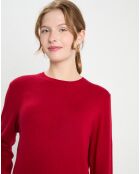 Pull 100% Cachemire col rond Zabri rouge laque