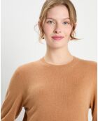 Pull 100% Cachemire col rond Zabri camel