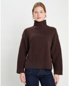 Pull en Laine & Cachemire Sydney marron foncé