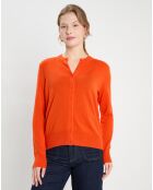 Cardigan 100% Cachemire Zacao orange