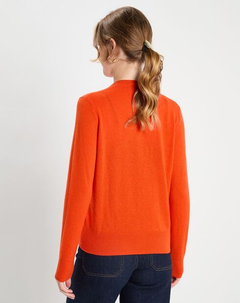 Cardigan 100% Cachemire Zacao orange