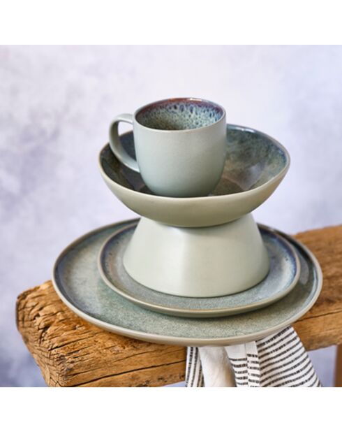 Oona Tafelset aus Sandstein, grüner Sand, 18-teilig