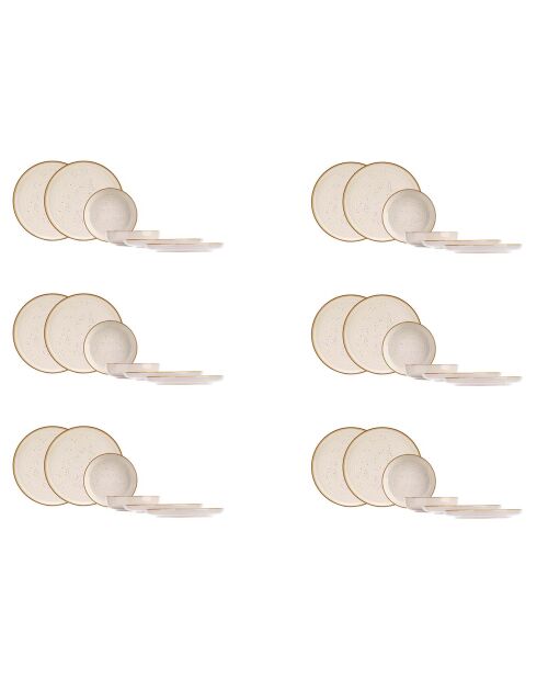 18-teiliges Tafelset aus baltischem Vanillesteinzeug