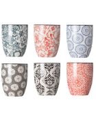 6 Tasses assorties multicolores - D.6 cm