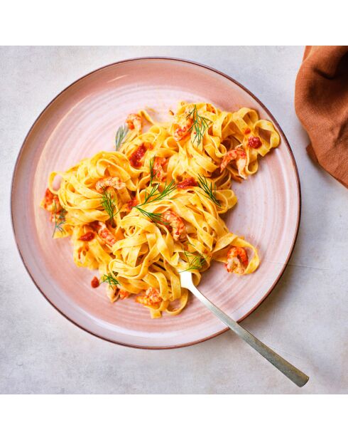 Tafelbesteck aus baltischem Pfirsich-Steinzeug, 18-teilig