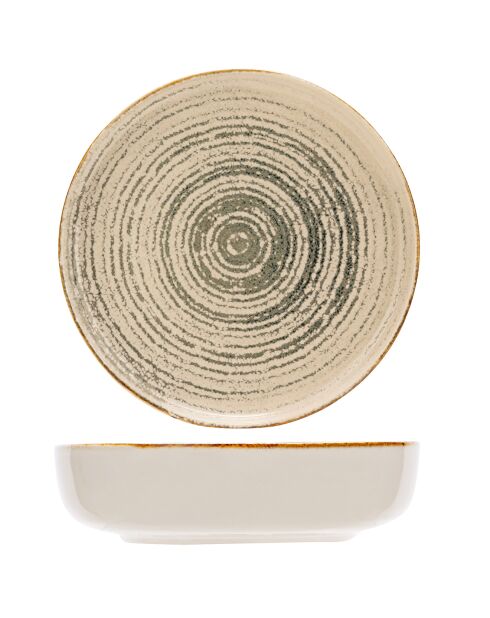 Tafelbesteck aus Steinzeug, baltikgrün, grau, 18-teilig