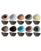 10 Bols ovales assortis multicolores - 7x6.8x4 cm