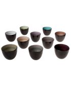 10 Tasses ovales assorties multicolores - 23 cl