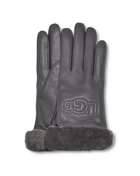 Gants en Cuir doublés Cachemire Classic gris métal