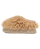 Chaussons en fausse fourrure Fluff Momma beiges