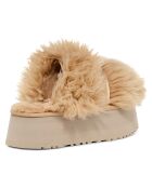 Chaussons en fausse fourrure Fluff Momma beiges