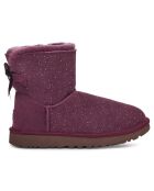 Boots fourrées en Velours de Cuir Mini Bailey prune