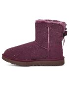 Boots fourrées en Velours de Cuir Mini Bailey prune