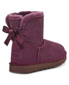 Boots fourrées en Velours de Cuir Mini Bailey prune