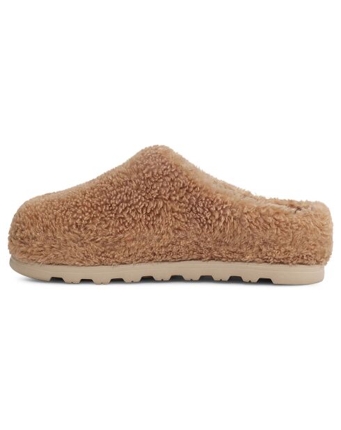 Chaussons en Laine Fluff off marron