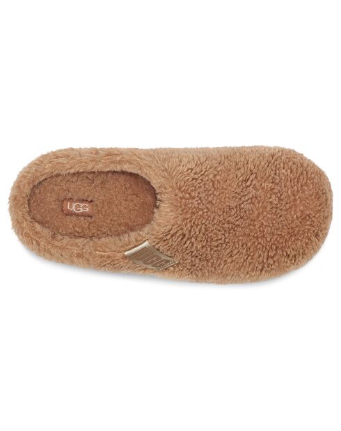 Chaussons en Laine Fluff off marron