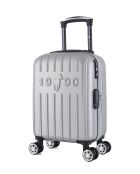 XS Cabinekoffer 4 dubbele wielen Archie 46 cm zilver