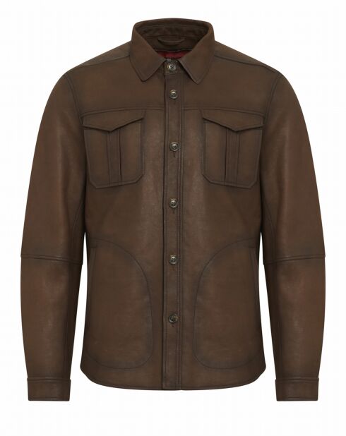 Blouson en Cuir Constantin marron