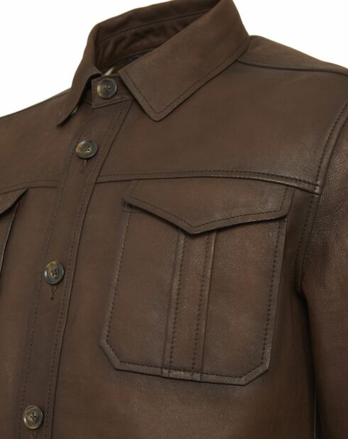 Blouson en Cuir Constantin marron