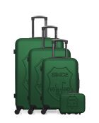 3 Valises + Vanity 4 roues Damon-C 75/65/55/30 cm vert foncé