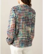 Blouse Violetta pied de coq multicolore