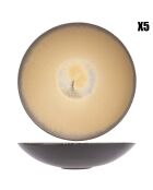 5 Coupes Divine Moon gris/jaune - 21.5x21.3x4.8 cm