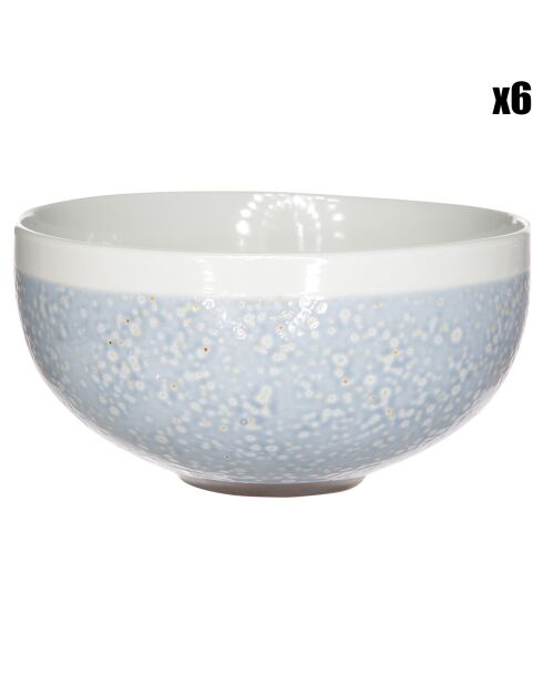 6 Bols en Porcelaine bleus - D.14 cm