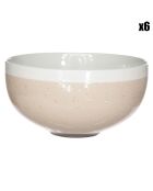 6 Bols en Porcelaine beiges - D.14 cm