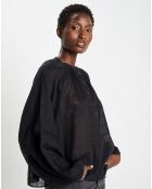 Blouse en Coton Bio Voile Toscane noire