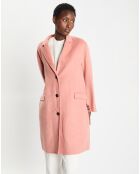 Manteau en Laine mélangée Double Fa Claudel rose clair