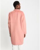 Manteau en Laine mélangée Double Fa Claudel rose clair