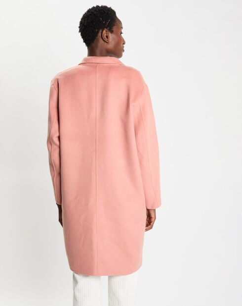 Manteau en Laine mélangée Double Fa Claudel rose clair