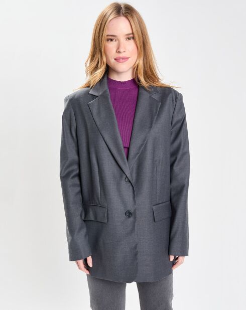 Veste en Laine mélangée Flannelle Sven 3 gris foncé