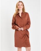 Robe mini Portefeuille Selma marron moyen