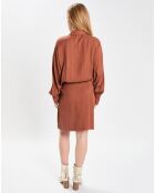 Robe mini Portefeuille Selma marron moyen