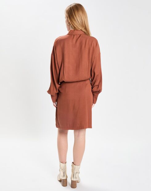 Robe mini Portefeuille Selma marron moyen