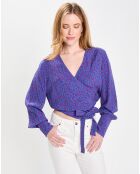 Blouse Print Tori bleu/violet