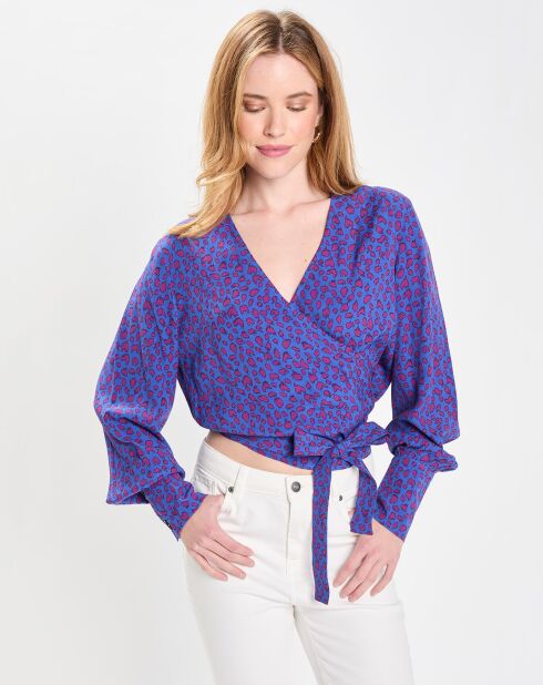 Blouse Print Tori bleu/violet