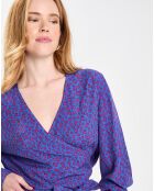 Blouse Print Tori bleu/violet