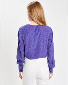 Blouse Print Tori bleu/violet