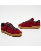 Baskets en Velours de Cuir Lite Curb Low bordeaux