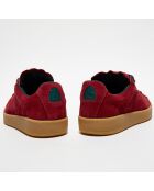 Baskets en Velours de Cuir Lite Curb Low bordeaux