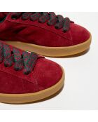 Baskets en Velours de Cuir Lite Curb Low bordeaux